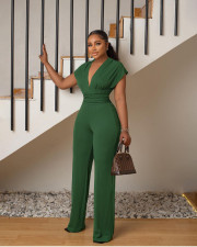 Low-cut Solid Color Slim Jumpsuit GYLY-9585