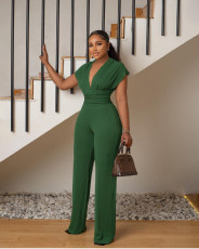 Low-cut Solid Color Slim Jumpsuit GYLY-9585