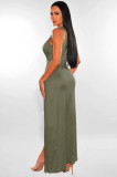 Deep V Neck Sleeveless Split Club Dress MZ-2775