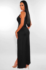 Deep V Neck Sleeveless Split Club Dress MZ-2775