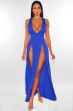 Deep V Neck Sleeveless Split Club Dress MZ-2775