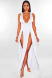Deep V Neck Sleeveless Split Club Dress MZ-2775