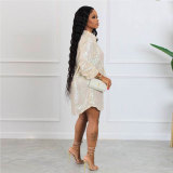 Sexy Long Sleeve Sequin Shirt Dress NY-2625