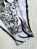 Sexy Print Cross Hollow One Piece Swimsuit CASF-6502