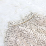 Sexy Long Sleeve Sequin Shirt Dress NY-2625