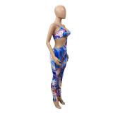 Sexy Sling Print Jumpsuit QXTF-8843