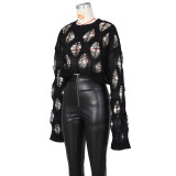 Sexy Hollow Out Loose Knit Sweater ZSD-0246