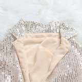 Sexy Long Sleeve Sequin Shirt Dress NY-2625