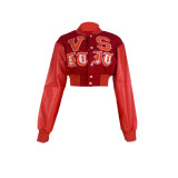 Fashion Letter Print Loose Short Baseball Jacket MDF-5348