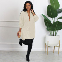 Sexy Long Sleeve Sequin Shirt Dress NY-2625
