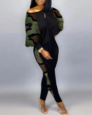 Plus Size Fashion Print Long Sleeve Pant Two Piece Set GSRX-3015