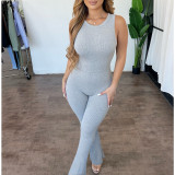Sleeveless Zipper Slim Micro-fit Jumpsuit ASL-6630