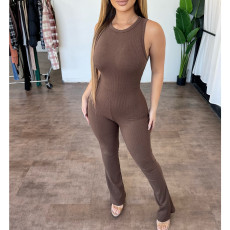 Sleeveless Zipper Slim Micro-fit Jumpsuit ASL-6630