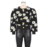 Floral Single-breasted Short Coat ZSD-0562