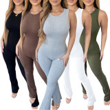 Sleeveless Zipper Slim Micro-fit Jumpsuit ASL-6630