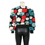 Floral Single-breasted Short Coat ZSD-0562
