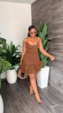 Casual Fashion Sling Ruffle Dress YS-S839