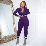 Long Sleeve Baseball Coat And Pants Two Piece Set YIM-296