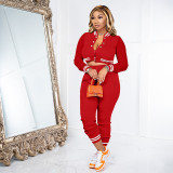Long Sleeve Baseball Coat And Pants Two Piece Set YIM-296