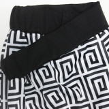 Printed Long Sleeve Flared Pants Two Piece Set XHSY-19499