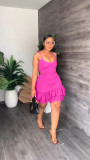 Casual Fashion Sling Ruffle Dress YS-S839