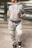 Plus Size Fashion Casual Print Sweatshirt And Pants Two Piece Set WAF-77515245