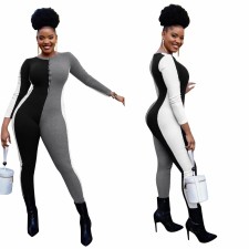 Fashion Contrast Color Long Sleeve Jumpsuits LSL-6506