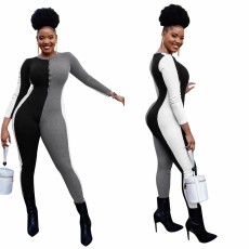 Fashion Contrast Color Long Sleeve Jumpsuits LSL-6506