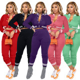 Long Sleeve Baseball Coat And Pants Two Piece Set YIM-296
