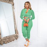 Long Sleeve Baseball Coat And Pants Two Piece Set YIM-296