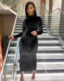 Sexy Fashion Solid Midi Dress YD-1078