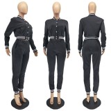Long Sleeve Baseball Coat And Pants Two Piece Set YIM-296
