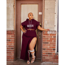 Plus Size Casual Letter Print Hot Drill Skirt Suit WAF-385246