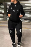 Plus Size Fashion Casual Print Sweatshirt And Pants Two Piece Set WAF-77515245