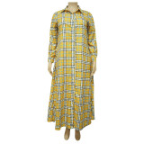 Plus Size Loose Print Shirt Dress (Without Belt)NNWF-3153