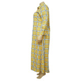 Plus Size Loose Print Shirt Dress (Without Belt)NNWF-3153