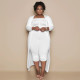 Plus Size Solid Jumpsuit And Coat Two Piece Set NNWF-3021