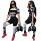 Printed Short Sleeve Pants Two Piece Set TE-4534