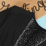 Feather Hot Drill Package Hip Dress NY-2615