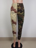 Camo Print Patchwork Cargo Pants LSL-6490