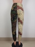 Camo Print Patchwork Cargo Pants LSL-6490