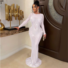 Sexy Hot Drill Nightclub Maxi Dress NY-2639