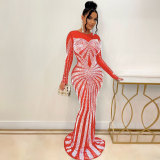 Sexy Hot Drill Nightclub Maxi Dress NY-2639