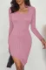 Square Neck Fashion Slit Irregular Sexy Dress ME-8273
