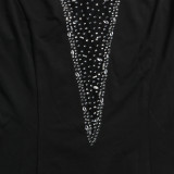 Feather Hot Drill Package Hip Dress NY-2615