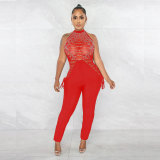 Sexy Hot Drill Hanging Neck Jumpsuit NY-2645