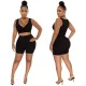Solid Color Tank Top Shorts Two Piece Set YF-10392