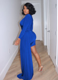 Sexy Solid V Neck Irregular Bodycon Dress AIL-234