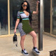 Fashion Print Black White Plaid Mini Dress TE-4538