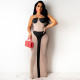 Sexy Mesh Splicing Halter Club Dress TE-4546